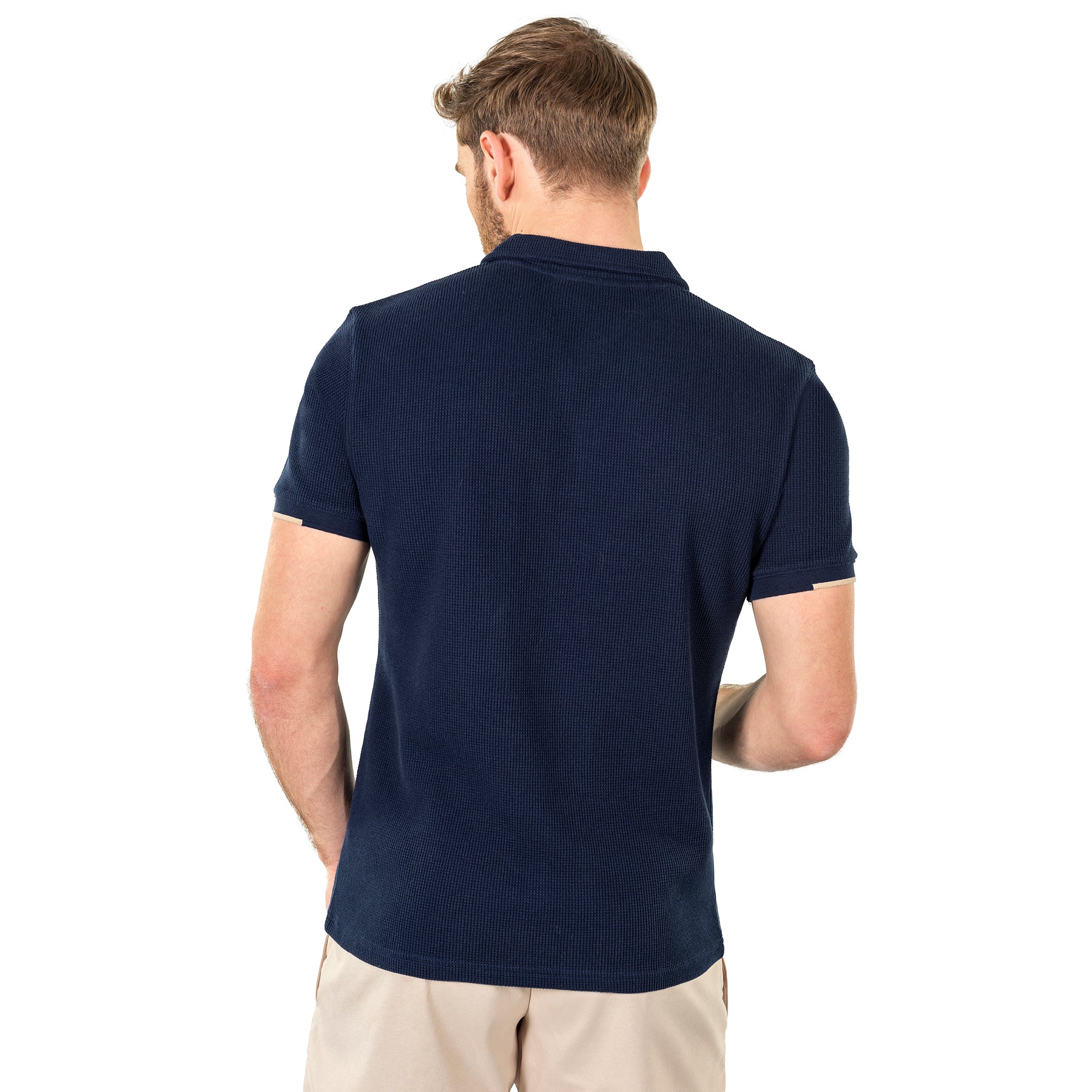 Polo Waffle Homme Marine - Image 5